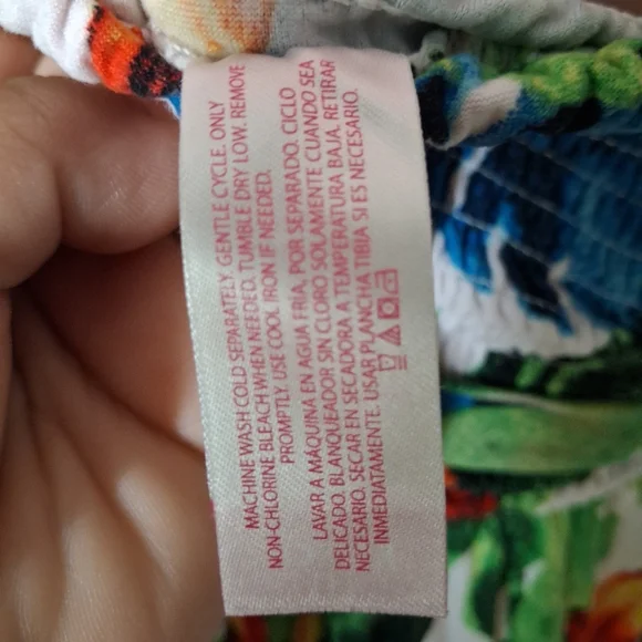 No Boundaries Strapless Tropical Floral Jumpsuit Size XS Wide Leg Summer Romper - Picture 10 of 10